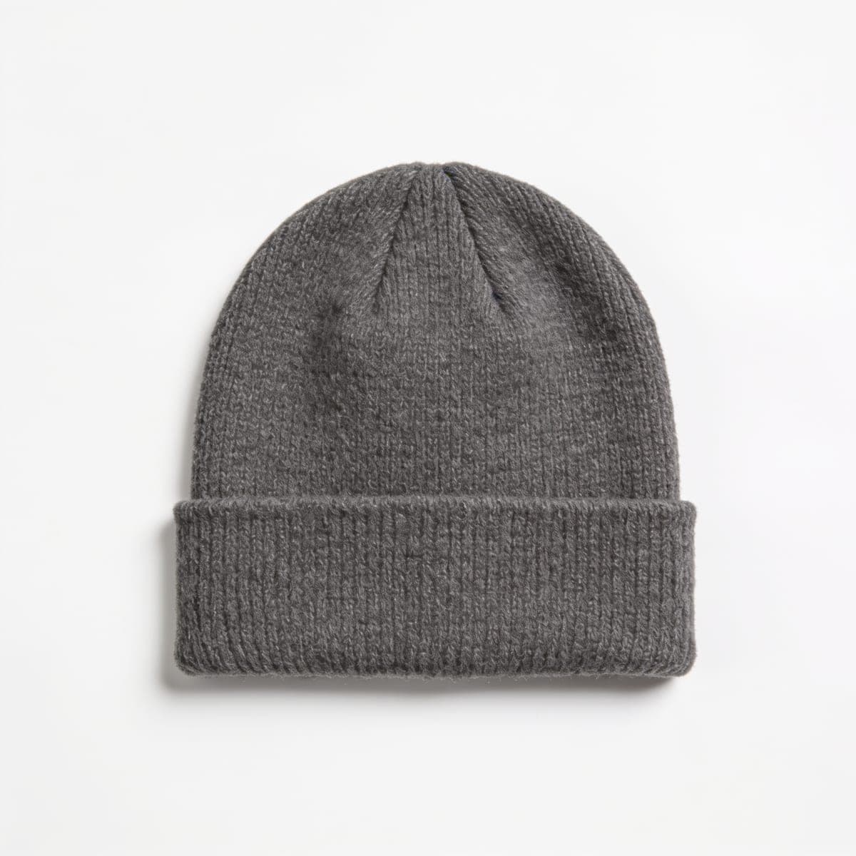 Cuffed Knit Beanie — Charcoal