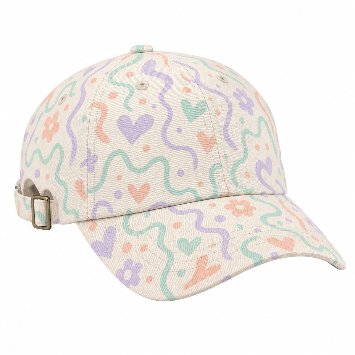 Pastel Doodle Print Dad Cap