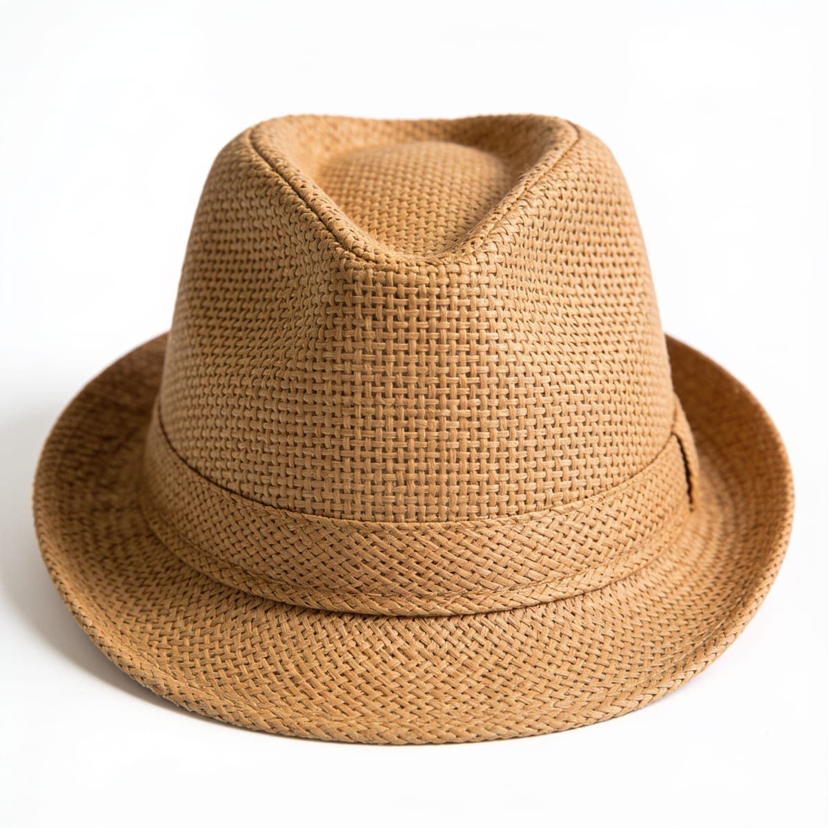 Packable Straw Fedora — Tan