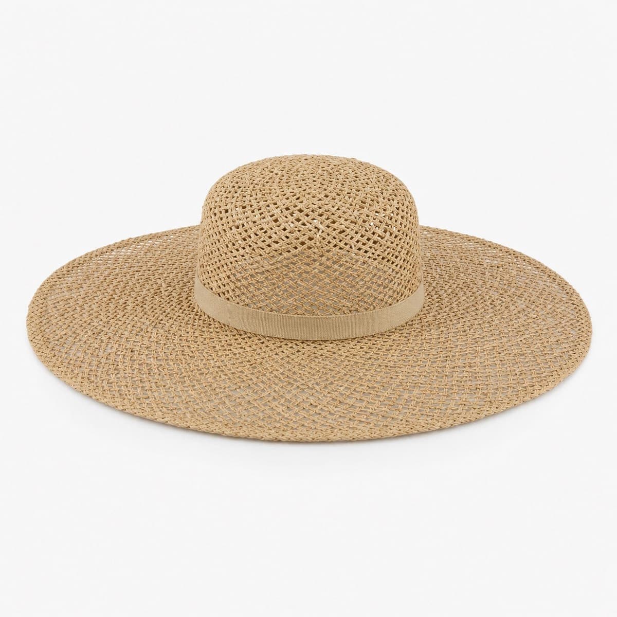 Wide Brim Raffia Sun Hat — Natural