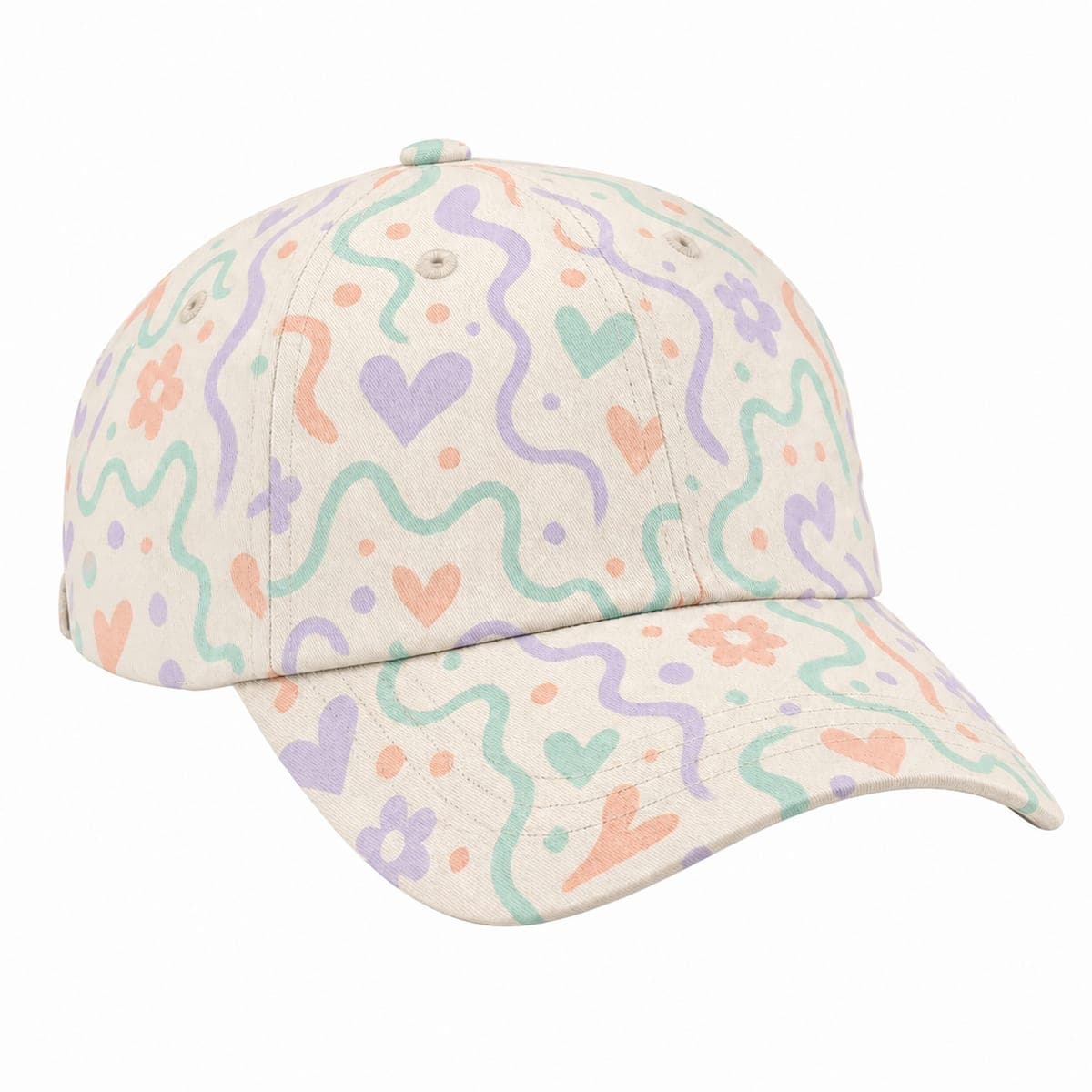 Pastel Doodle Print Dad Cap