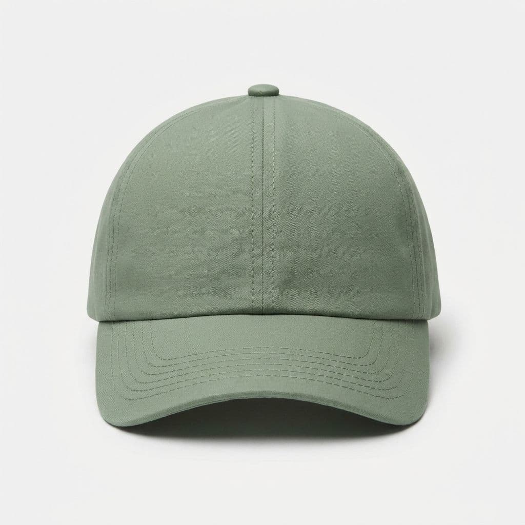 Cotton Poplin 6-Panel Cap — Sage Green