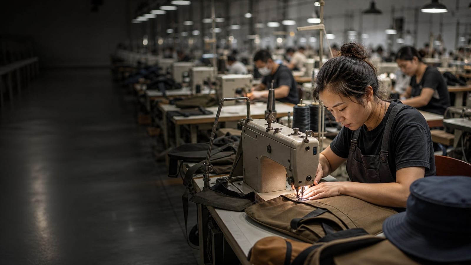 Custom logo branding options at Sanjin bags and hats factory