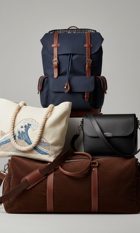 Products Custom backpack, tote, crossbody and duffle bag collection